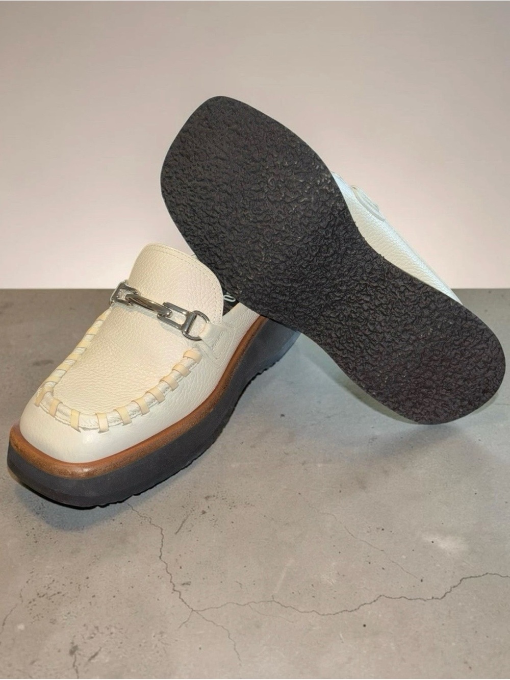 Labucq Koko Moc Shoes Ivory Womens Womens 7 Eu 37 Made In Italy BRAND NEW - Picture 9 of 9